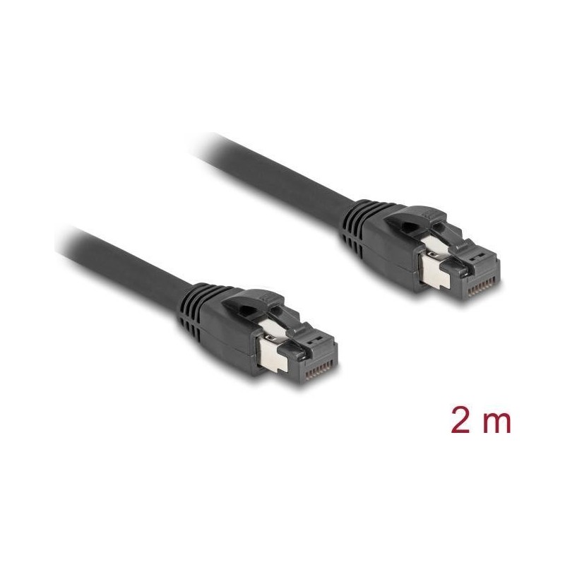 Delock RJ45 Netzwerkkabel Cat.8.1 S/FTP 2 m bis 40 Gbps schwarz