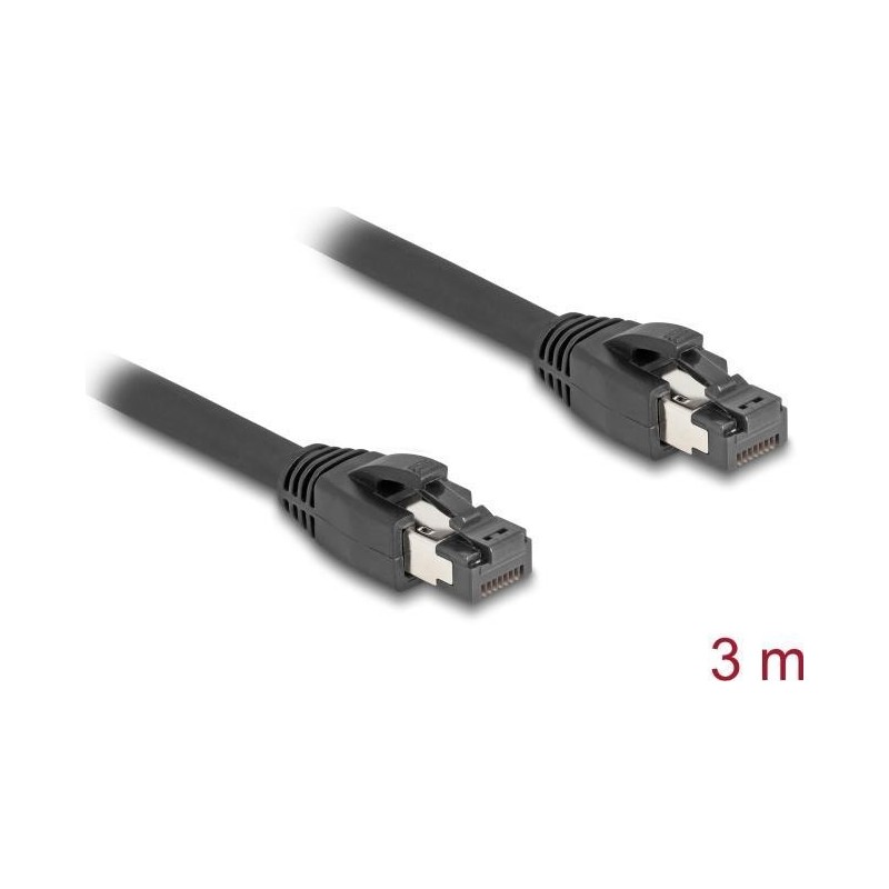 Delock RJ45 Netzwerkkabel Cat.8.1 S/FTP 3 m bis 40 Gbps schwarz