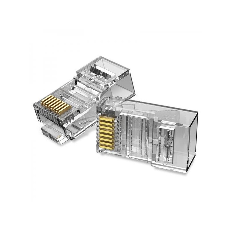 Vention IDBR0-100 cavo di collegamento RJ-45 Argento, Trasparente