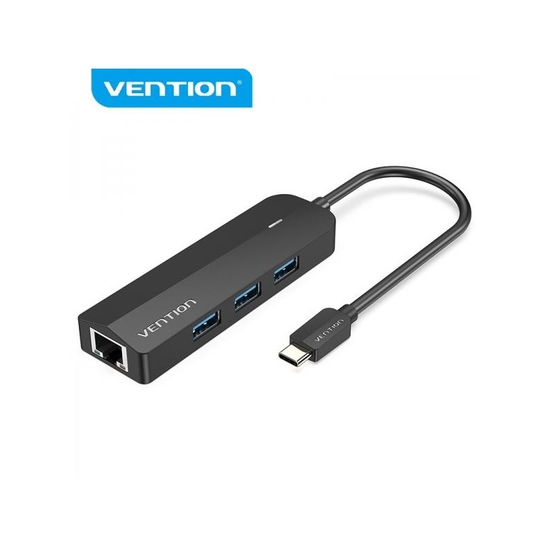 Vention TGPBB hub di interfaccia USB tipo-C 5000 Mbit/s Nero