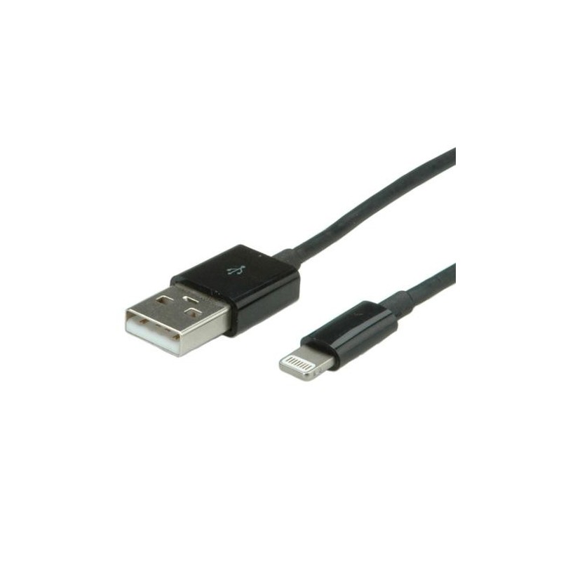 Cavo VALUE da Lightning a USB per iPhone, iPod, iPad, nero, 1,8 m