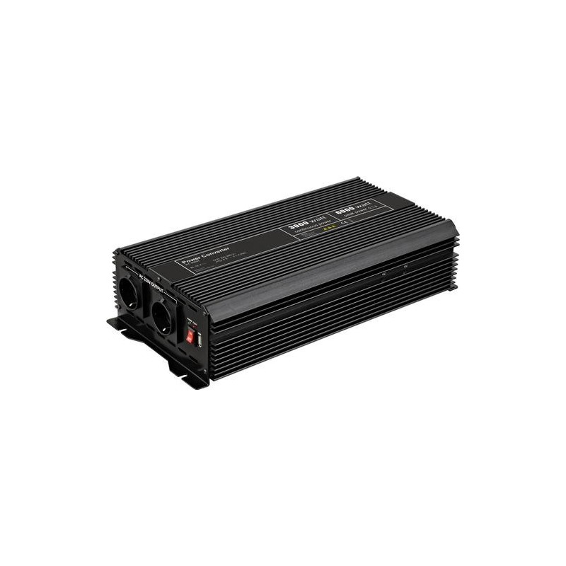 Convertitore di tensione Goobay 3.000W. Nero. 12V-230VAC