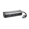 Kensington UA3000E Adattatore Ethernet e hub a 3 porte USB 3.0 - Nero