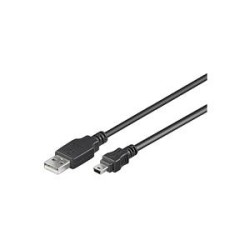 Cavo USB 2.0 USB A a B-Mini 1,5 m maschio/maschio, 5 pin, NERO