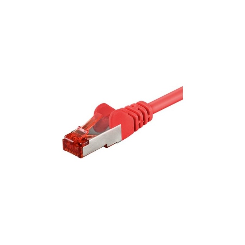 Cavo patch CAT6 50,0 m rosso S/FTP 2xRJ45, LSOH, CU