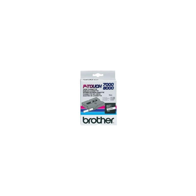 Brother TX-211 nastro per etichettatrice Nero su bianco