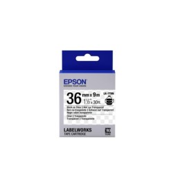 Epson Nastro fondo Trasparente per testo Nero 36/9 LK-7TBN