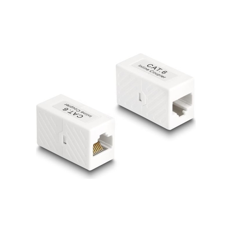 Adattatore Delock da presa RJ45 a presa RJ45 Cat.6 UTP bianco