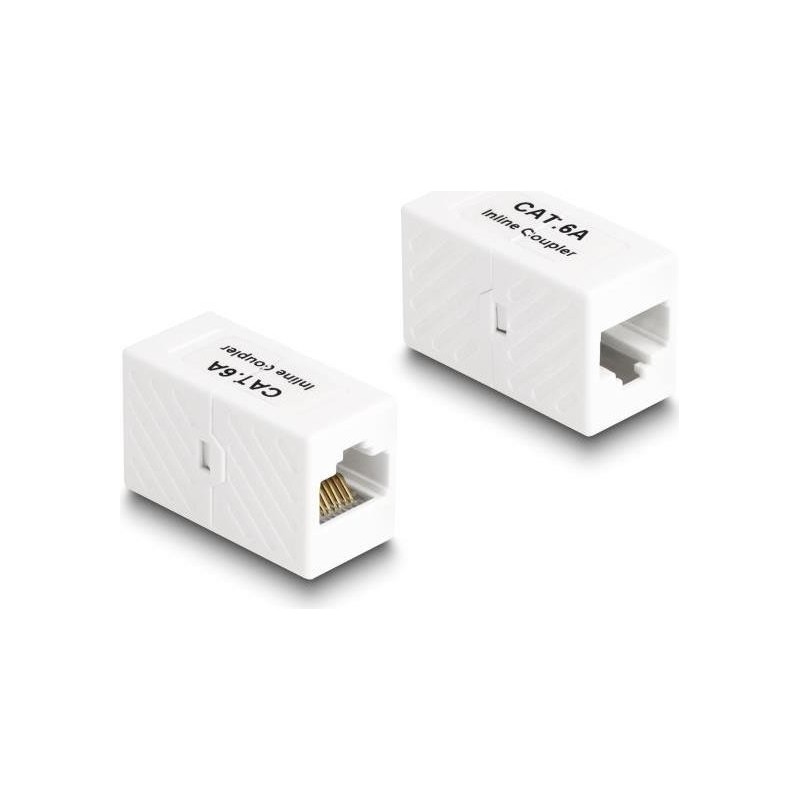 Adattatore Delock da presa RJ45 a presa RJ45 Cat.6A UTP bianco