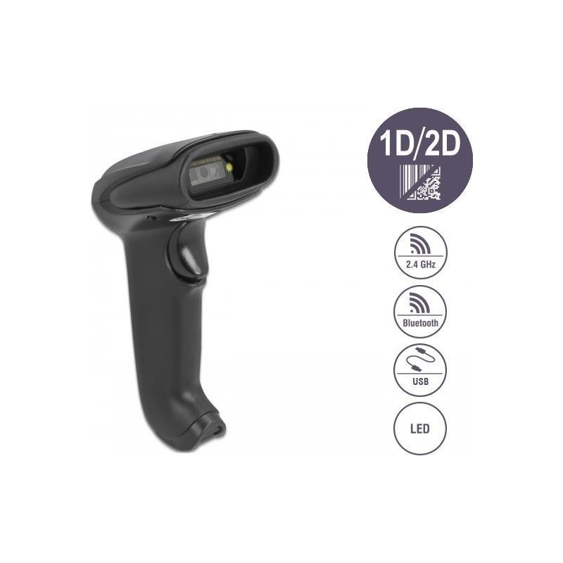 Delock Barcode Scanner 1D e 2D per 24 GHz Bluetooth o USB