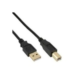 InLine USB 2.0 Kabel, A an B, vergoldet - black, 10m