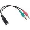 0.15m, 3.5mm/2x3.5mm 0.15m 2 x 3.5mm 3.5mm Schwarz Audio-Kabel (99312