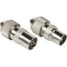 Hama Coax Connector Set, 1 Male &amp; 1 Female, Metal, Screw Attachment