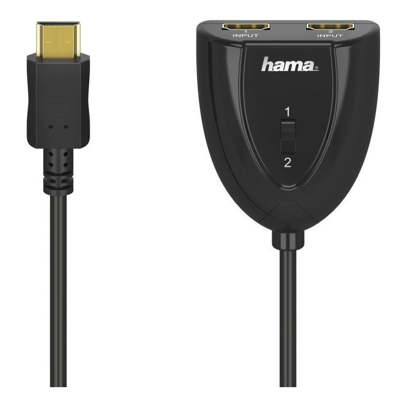 Hama Sdoppiatore Manuale HDMI M/2 HDMI F, connettori dorati, compatib