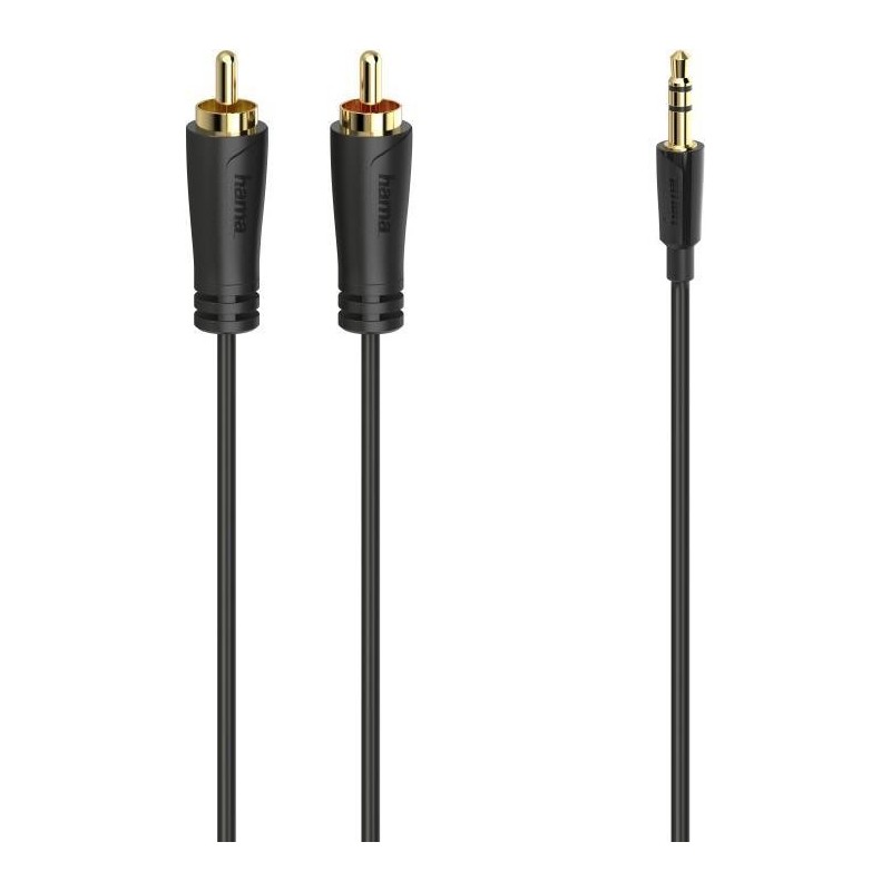 Hama 3.5mm Jack Plug to 2x RCA Plugs, Gold-plated, 1.5 Metre