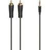 Hama 3.5mm Jack Plug to 2x RCA Plugs, Gold-plated, 3 Metre