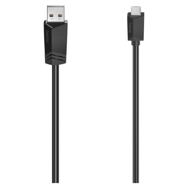 Hama USB-A to Micro USB Cable, USB 2.0, 0.75 Metre, Black