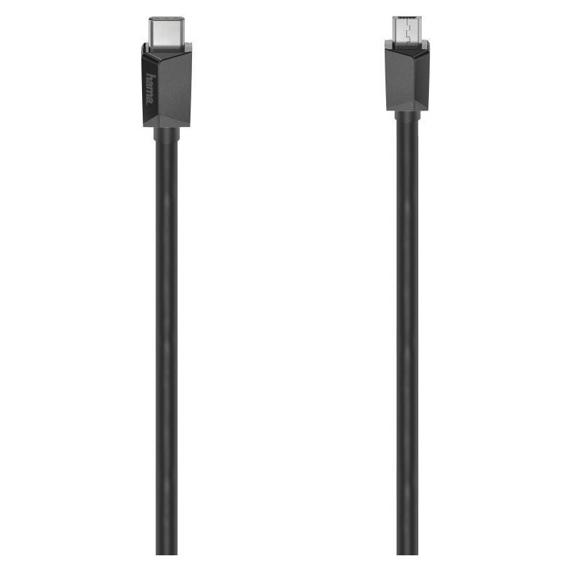 Hama USB-C Male to Micro USB Male, USB 2.0, 0.75 Metre, Black