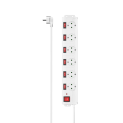 Multipresa Hama XL a 6 vie commutabili individualmente 1,4 m bianco