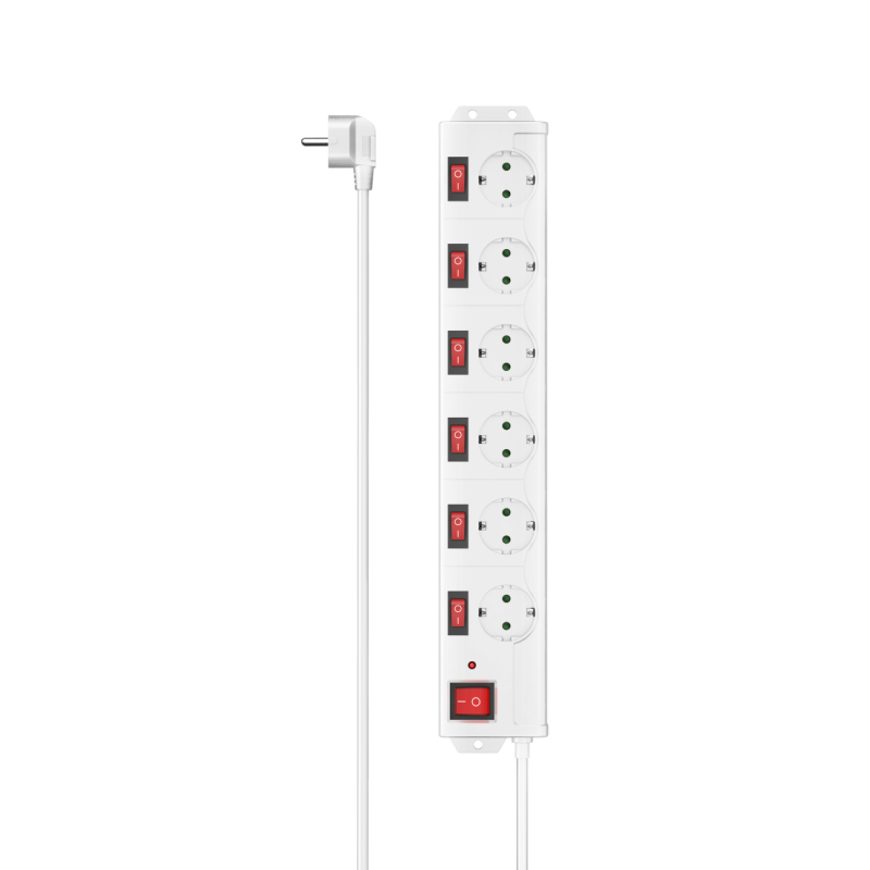 Multipresa Hama XL a 6 vie commutabili individualmente 1,4 m bianco