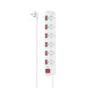 Multipresa Hama XL a 6 vie commutabili individualmente 1,4 m bianco