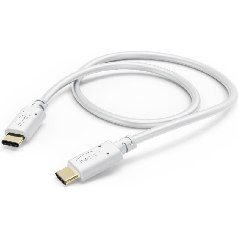 Hama USB-C to USB-C Quick Charging Cable, USB 2.0, 1.5 Metre, White