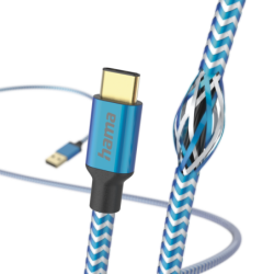 Hama Reflective USB-A to USB-C Quick Charging Cable, USB 2.0, Nylon S