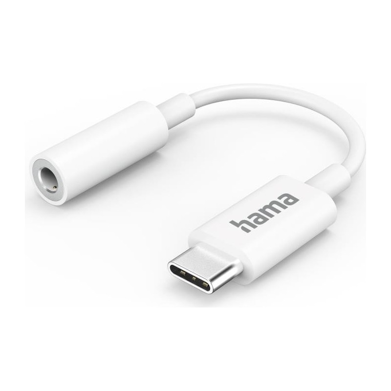 Hama USB Type-C Male to 3.5mm Jack Female Adapter, White