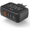 • Caricabatterie rapido per il collegamento tramite presa europea • Ricarica tramite 1x USB-C, 3x USB-A • Potenza di rica