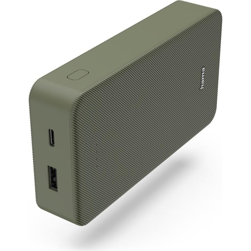 Hama Colour 20 Green 20000mAh Fast Charge Powerbank, USB-A &amp; USB-C, L