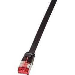 LogiLink SlimLine CAT 6a U/FTP, PiMF 25cm Patchkabel Sort