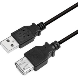 LogiLink USB 2.0 USB forl&Atilde;&brvbar;ngerkabel 3m Sort