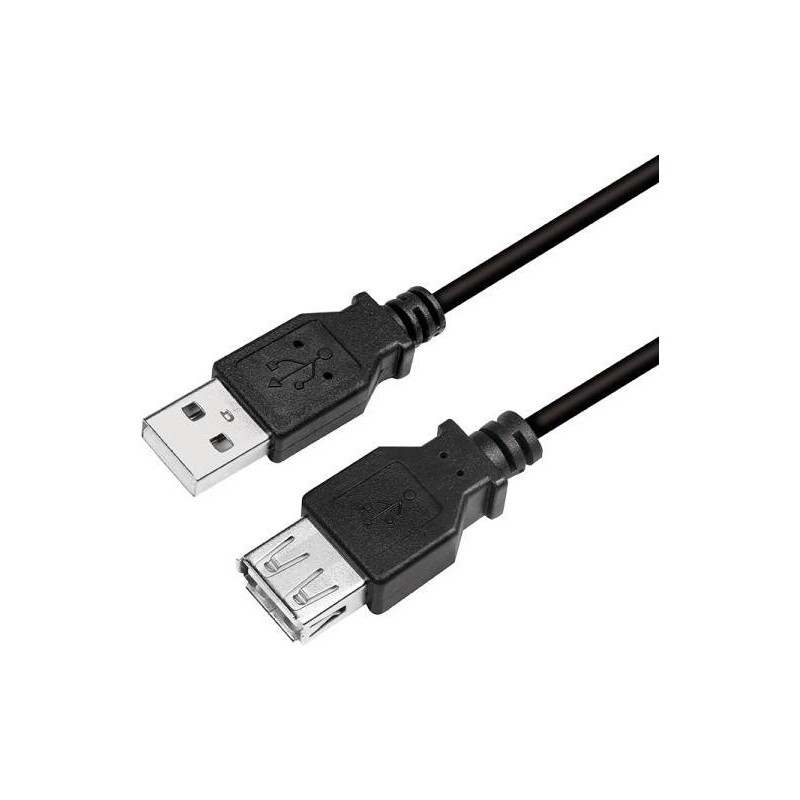 LogiLink USB 2.0 USB forl&Atilde;&brvbar;ngerkabel 3m Sort