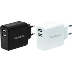 ADATTATORE DI CORRENTE CON 2 PORTE USB 12W BIANCO