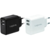 ADATTATORE DI CORRENTE CON 2 PORTE USB 12W BIANCO