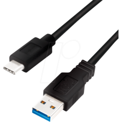 LogiLink USB 3.2 Gen 1 USB Type-C kabel 15cm Sort