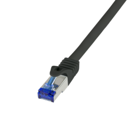 LogiLink Professional CAT 6a S/FTP 25cm Patchkabel Sort RAL 9011