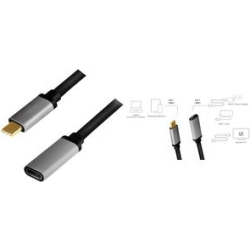 LogiLink USB 3.2 Gen 2 USB Type-C forl&Atilde;&brvbar;ngerkabel 50cm Sort Gr&Atilde;&yen;