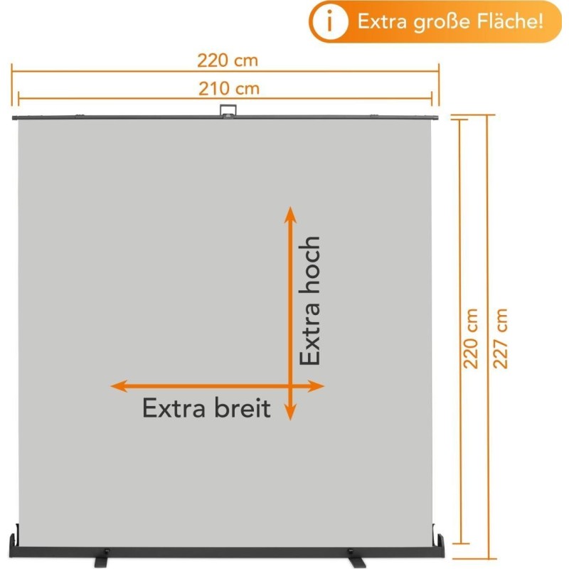 walimex pro Roll-up Panel Hintergrund 210x220cm grau