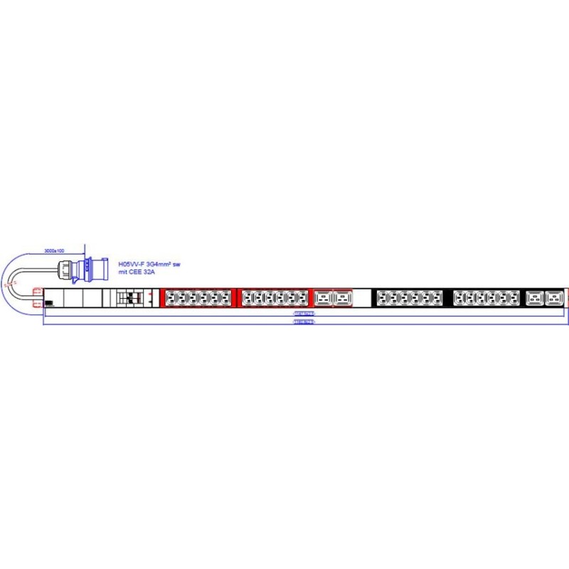 ALU 1U 24xC13 4xC19 2xCB Linea