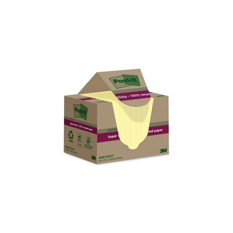 Foglietti riposizionabili Post-it&reg; Super Sticky carta riciclata al 1