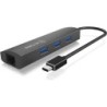 ICY BOX HUB USB3.0 3 Porte USB3.0 + Gigab.