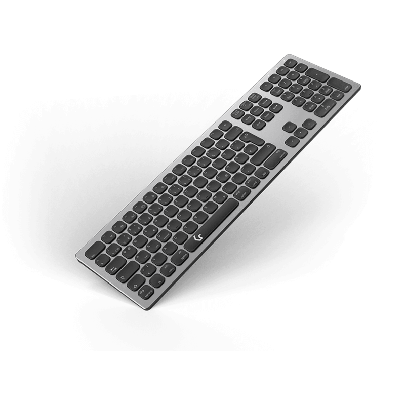 KEYSONIC Tastiera Wireless QWERTZ BT/RF, tasti funzione, USB-C, nera