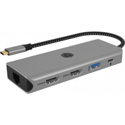 ICY BOX DockingStation 100W PD USB-C 2xHDMI/DP/3xUSB-A/RJ45/SD/microSD