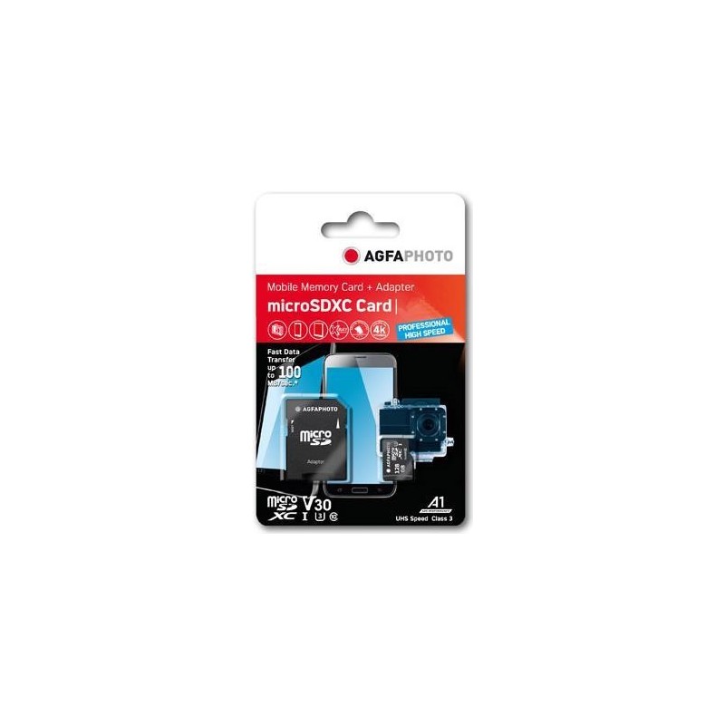 gfaPhoto MicroSDXC UHS I 128GB Prof. High Speed U3 / V30 / A1