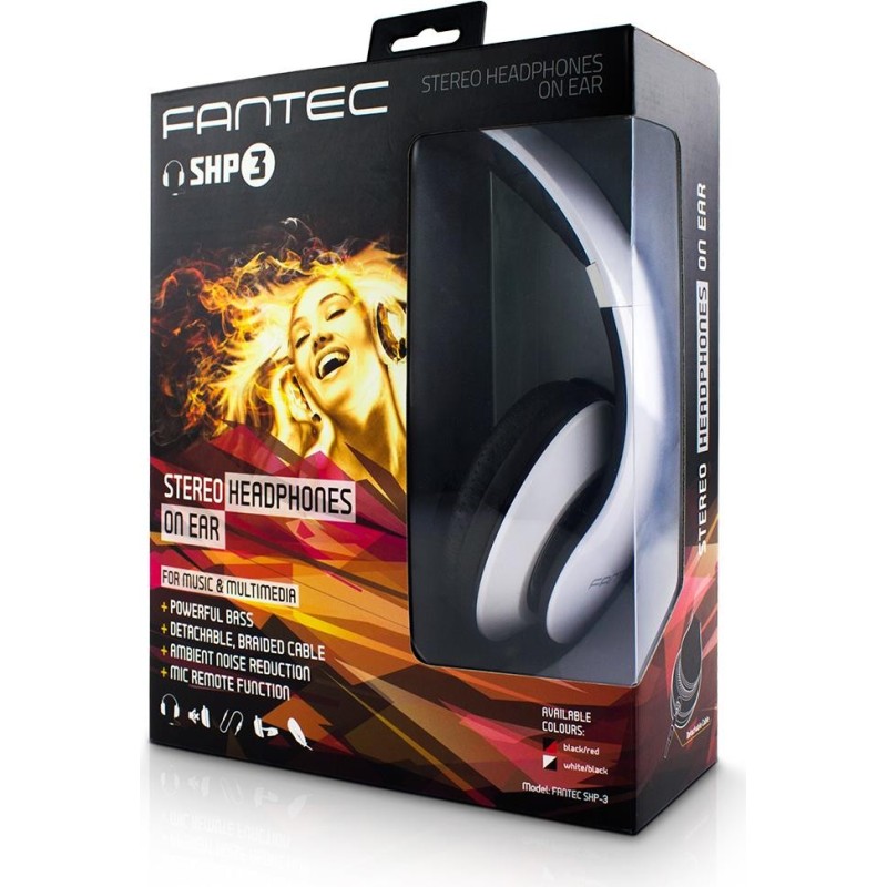 FANTEC SHP-3 Kabling Headset Sort Hvid