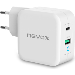 Nevox 65W USB - C Power Delivery (PD) + QC3.0 Ladeger&auml;t GaN, Weiss