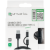 4smarts Micro-USB + USB-C Kabel ComboCord 1m textil schwarz