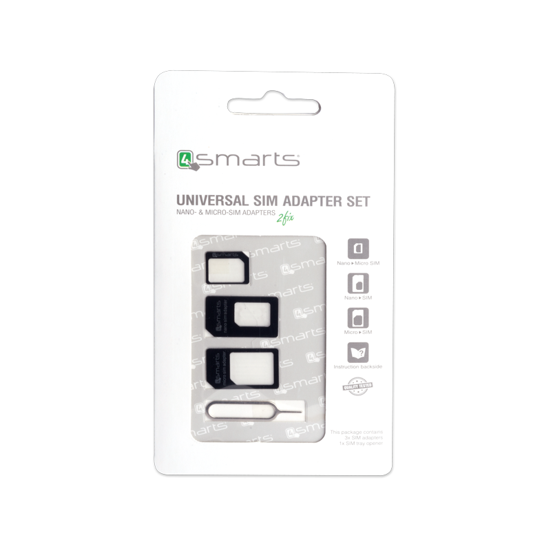 4smarts Universal SIM-Adapter Set 3 St&uuml;ck