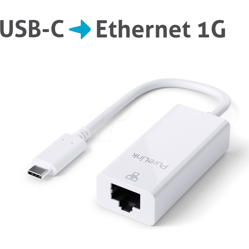 PureLink USB-C auf Ethernet Adapter - Gigabit 1000Mbps - iSerie - wei